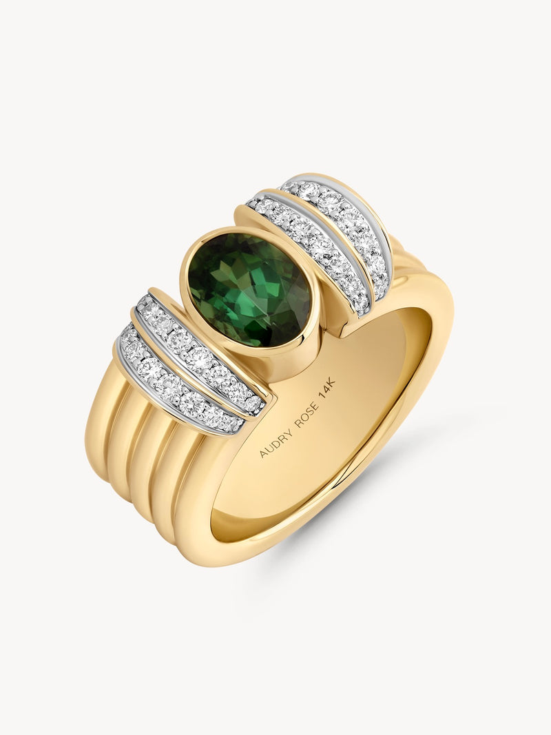 Gemstone Tiered Cuff Ring