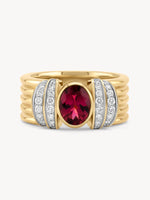 Gemstone Tiered Cuff Ring