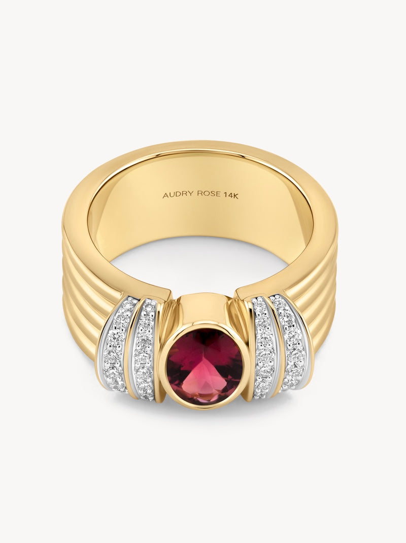 Gemstone Tiered Cuff Ring