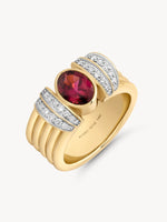 Gemstone Tiered Cuff Ring