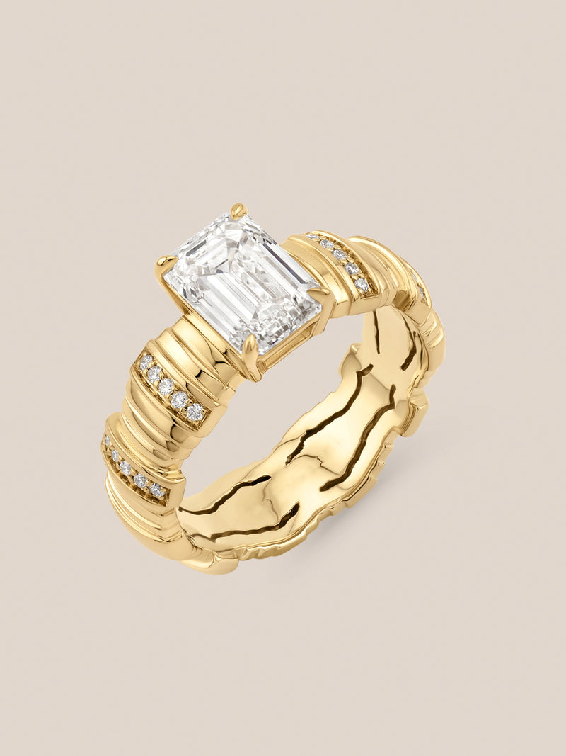 Diamond Pillar Engagement Ring