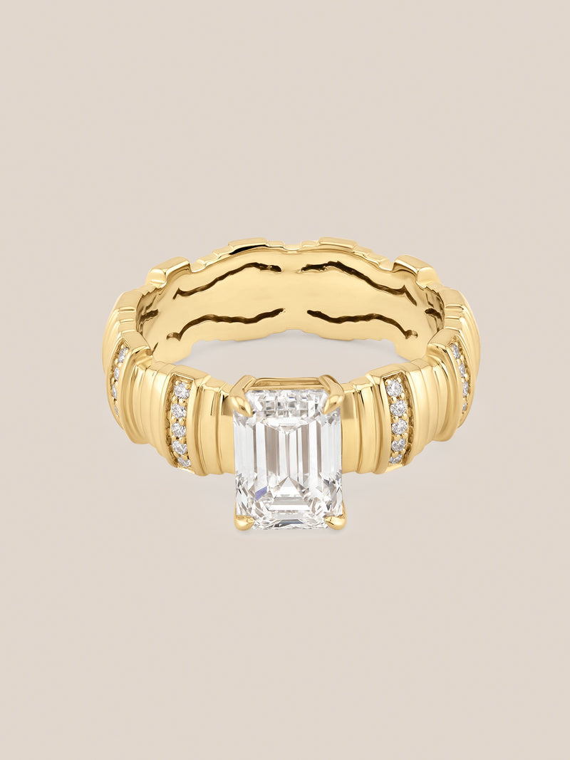 Diamond Pillar Engagement Ring