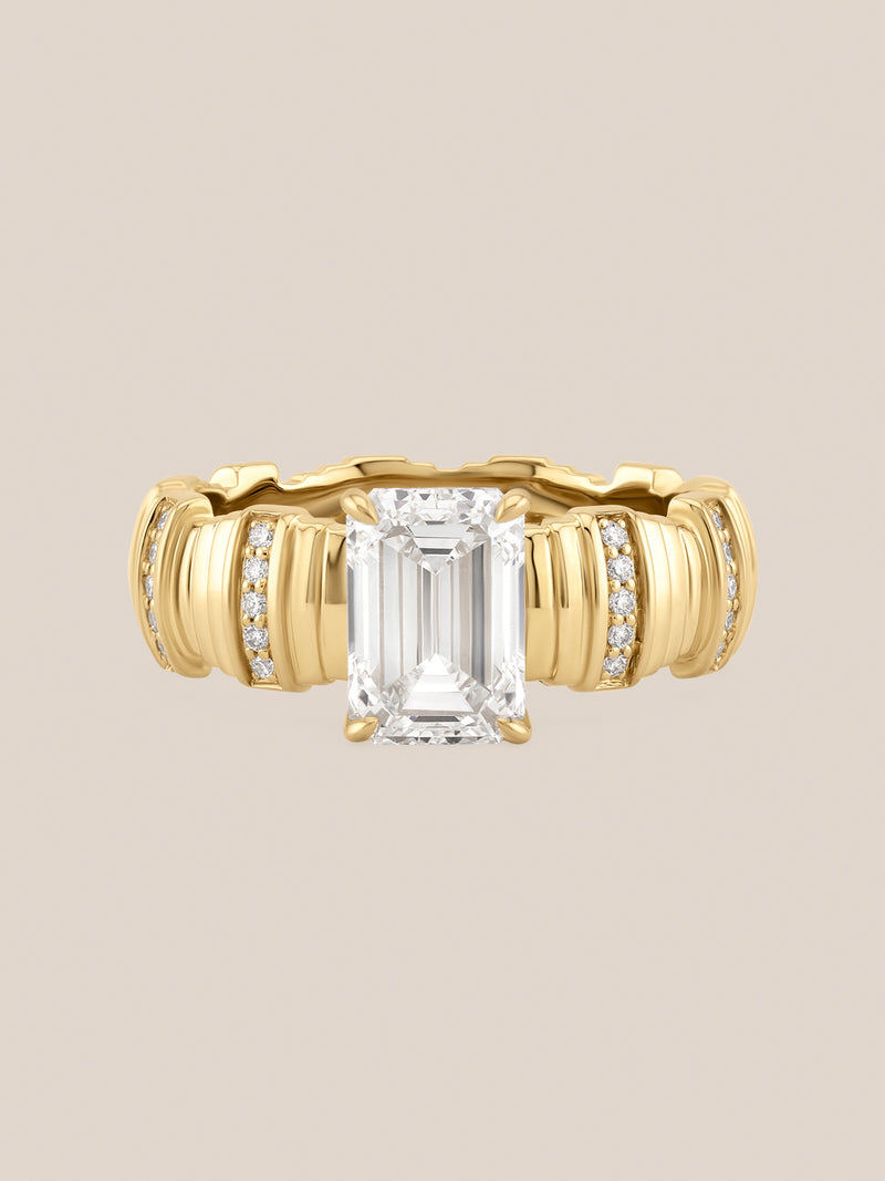 Diamond Pillar Engagement Ring