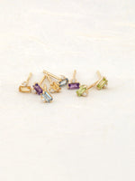 Dainty Baguette Gemstone Studs