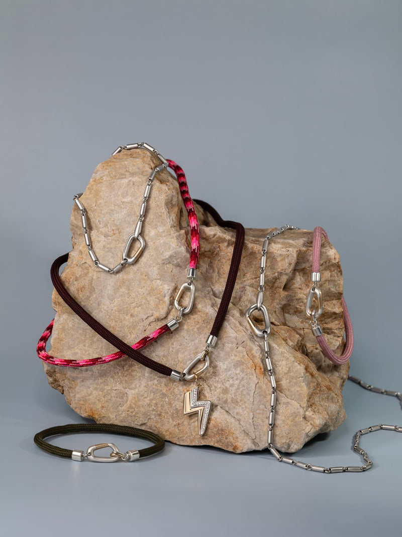 Mixed Metal Carabiner Necklace
