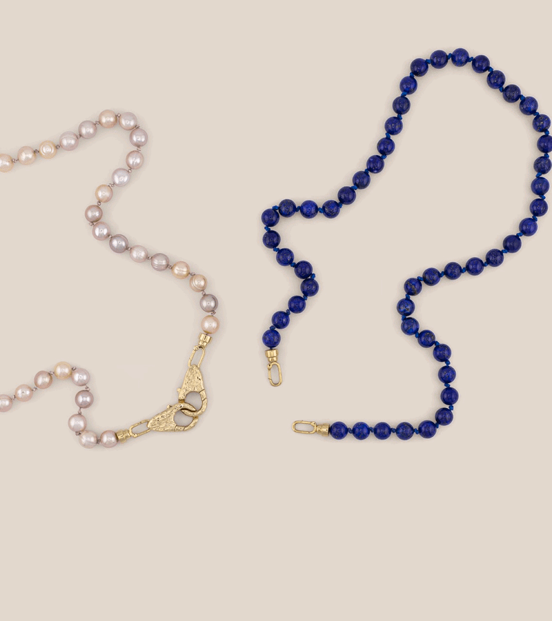 Beaded Double Lock Necklace