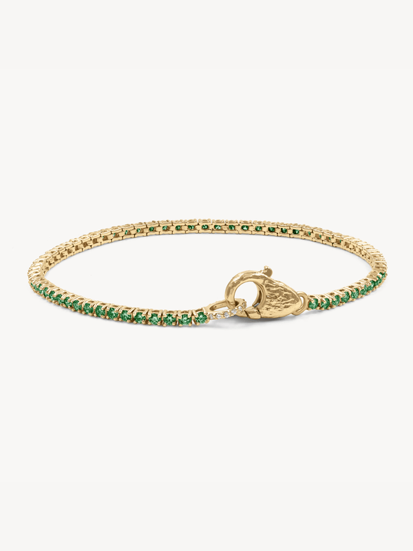 Gemstone Tennis Lock Bracelet