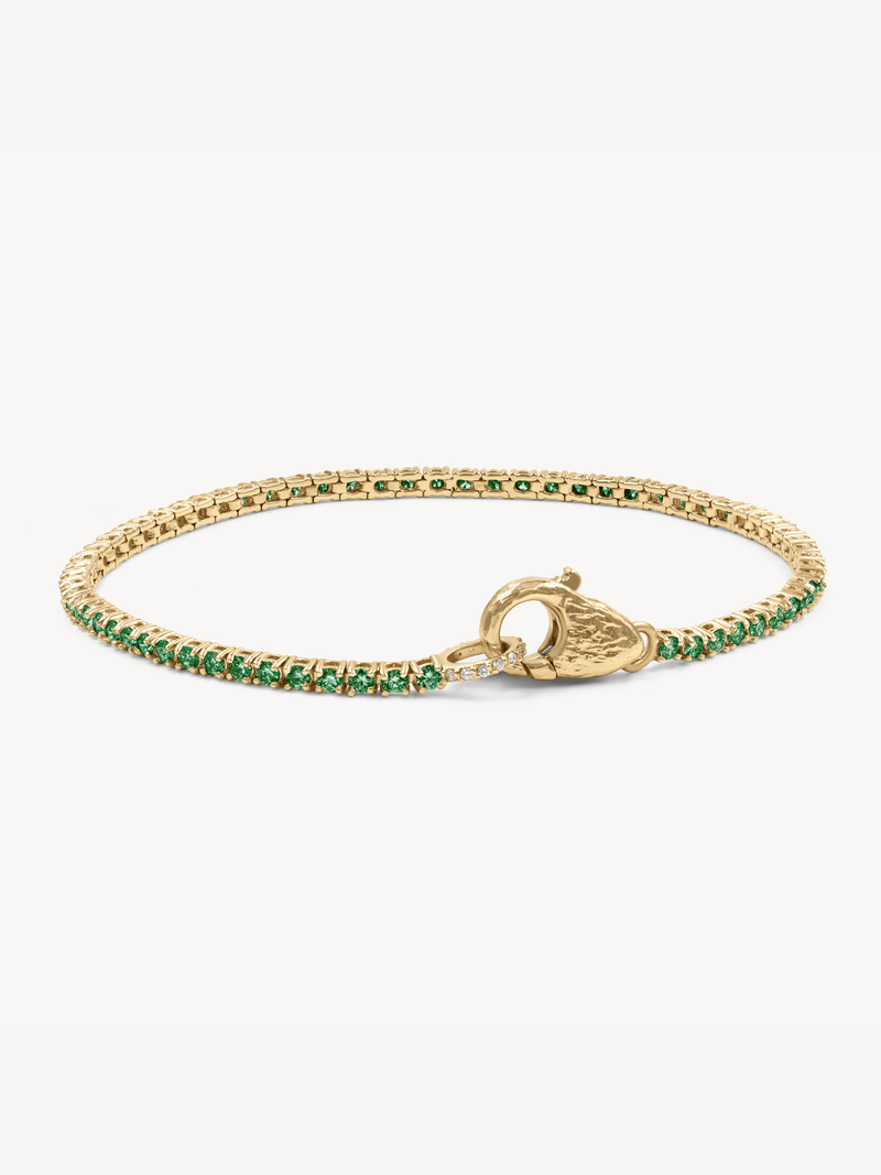 Gemstone Tennis Lock Bracelet