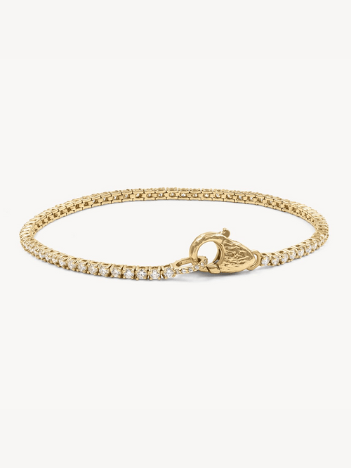 2mm Diamond Lock Tennis Bracelet 14k Solid Gold | Audry Rose
