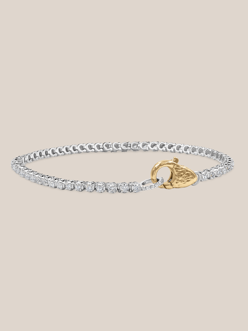 Lab-Grown Diamond Tennis Lock Bracelet