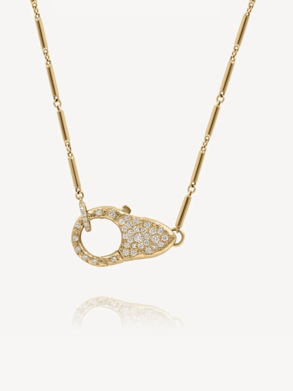 Pave Diamond Lock Necklace