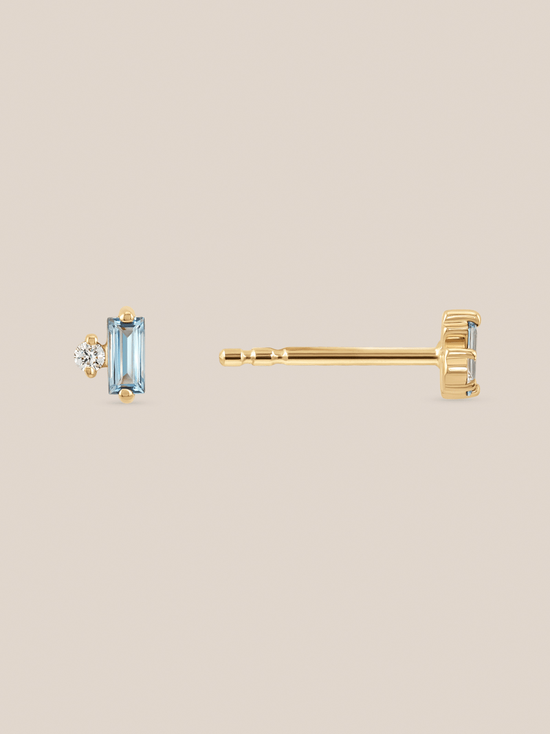 Dainty Baguette Gemstone Studs