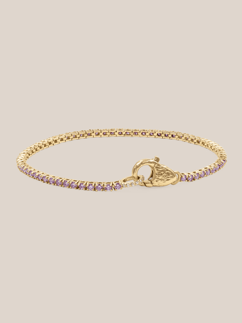 Gemstone Tennis Lock Bracelet