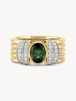 Gemstone Tiered Cuff Ring