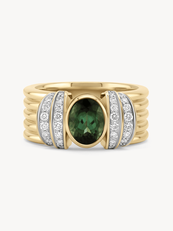 Gemstone Tiered Cuff Ring