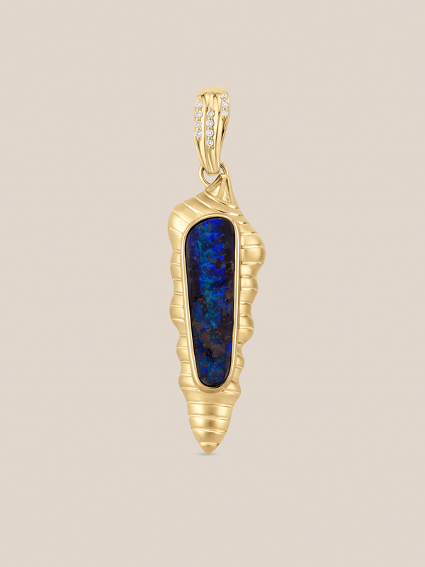 Boulder Opal Conch Pendant - OOAK