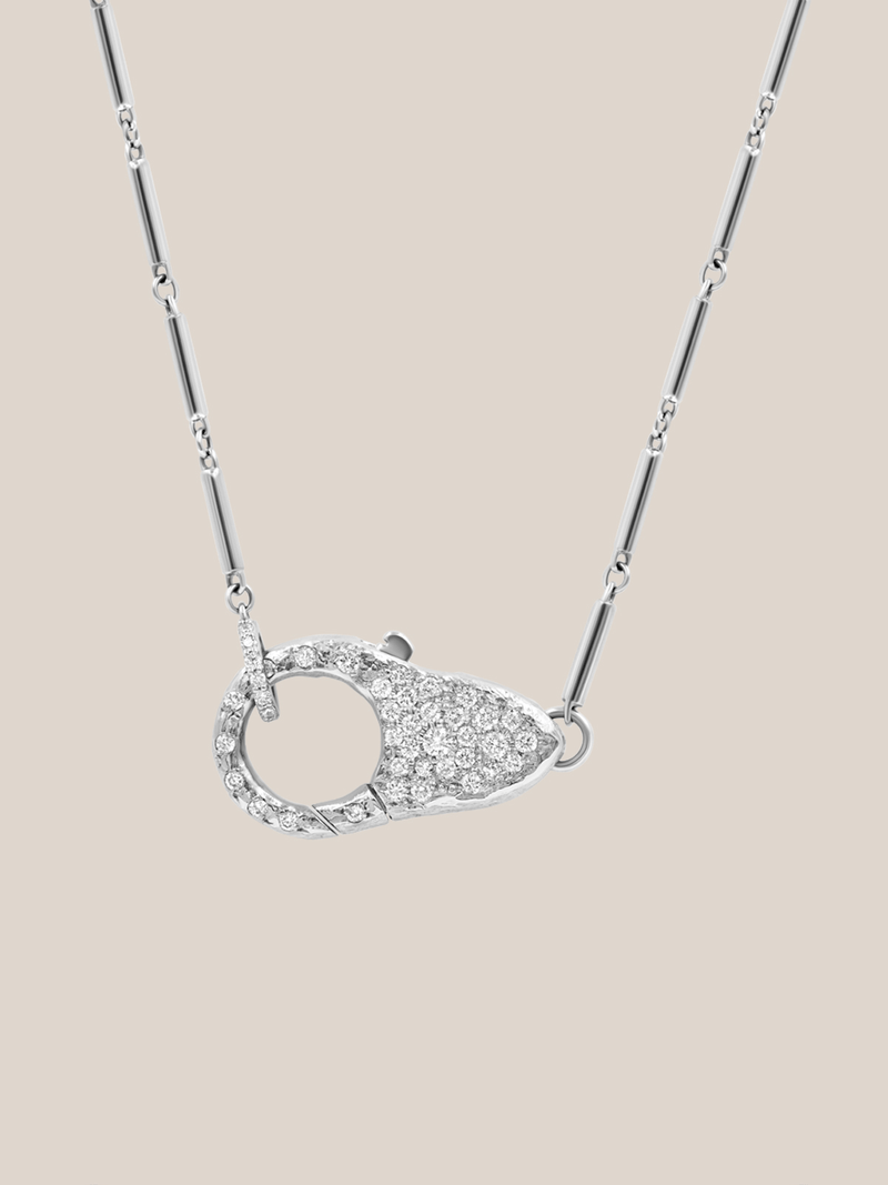 Pave Diamond Lock Necklace
