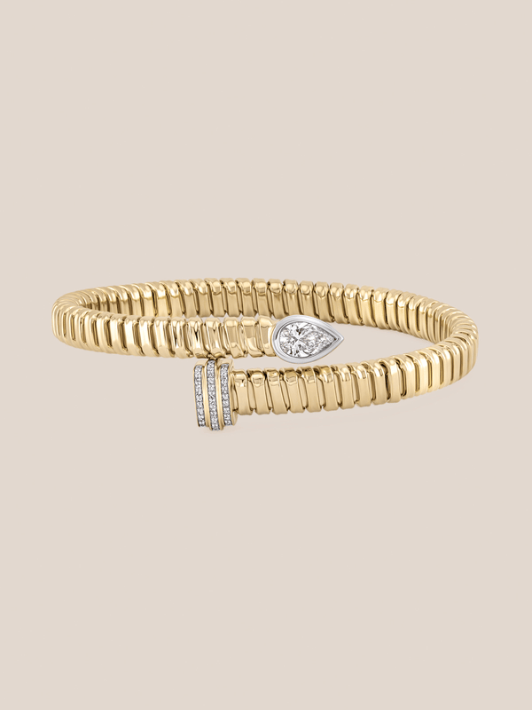 Gold Pear Coil Cuff