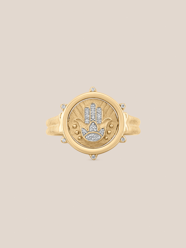 Hamsa and Evil Eye Double Sided Flip Ring