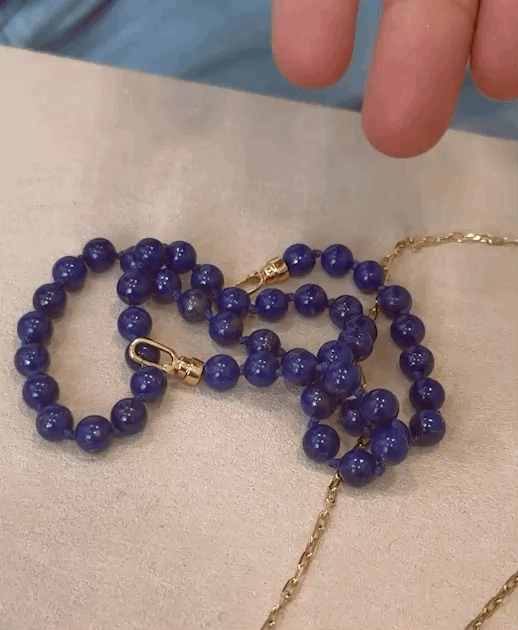Beaded Double Lock Necklace