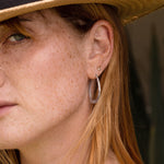 White Gold Organic Twist Hoops