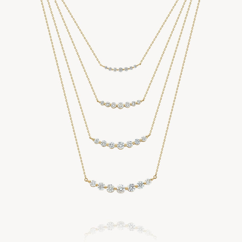 Floating Natural White Diamond Necklace