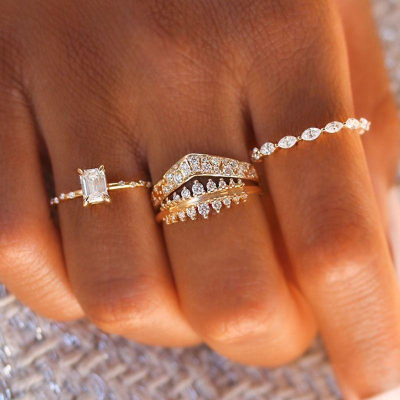 Brilliant Floating Round and Marquise Diamond Ring