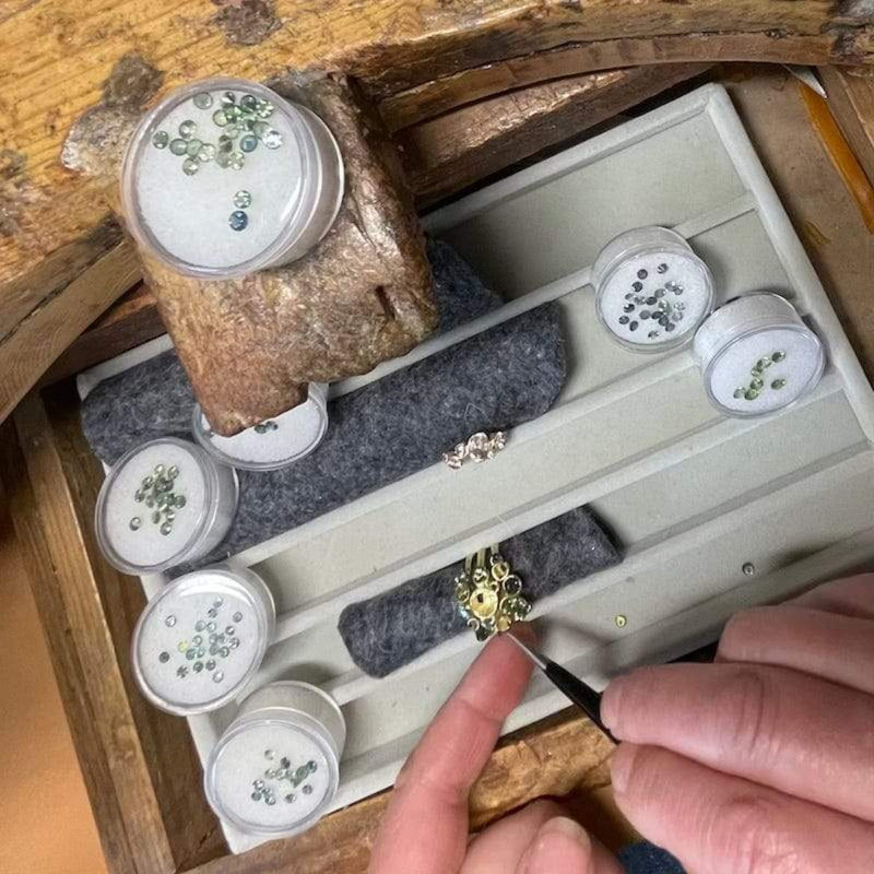 Green Ocean Sapphires Seaweed Ring