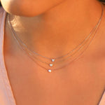 White Diamond Solitaire Bezel Necklace