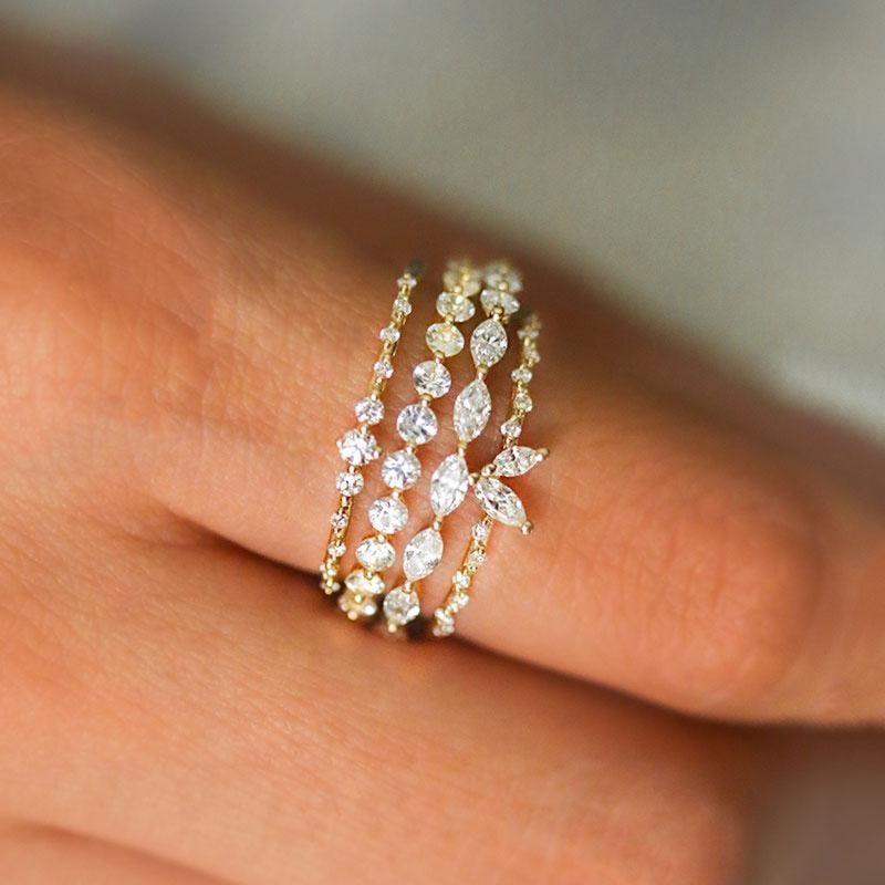 Brilliant Floating Round and Marquise Diamond Ring